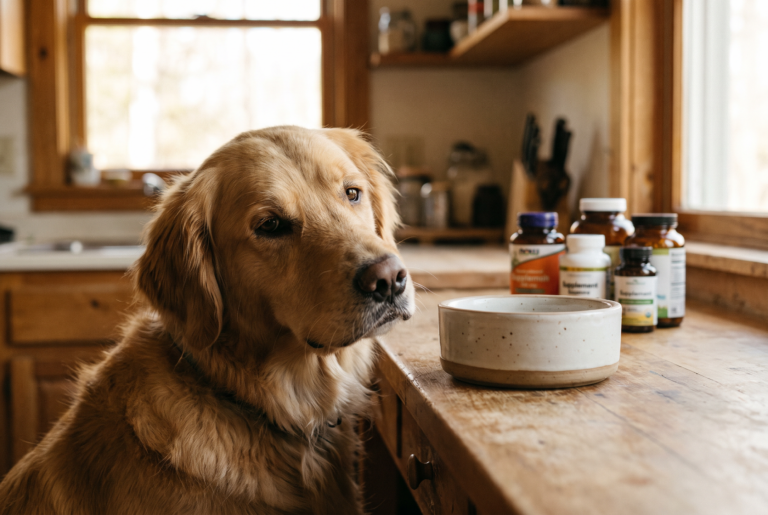 Header photo of comparing canine probiotic and postbiotic supplements