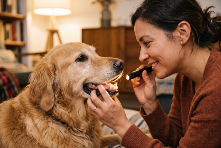 Header photo of golden retriever gut health and digestion