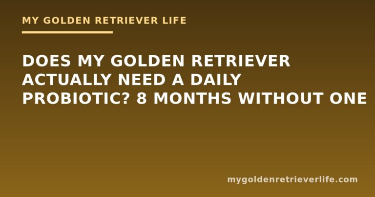 Does My Golden Retriever Actually Need a Daily Probiotic? 8 Months Without One