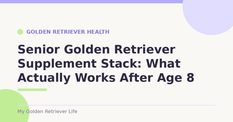 Senior Golden Retriever Supplement Stack: What Actually Works After Age 8