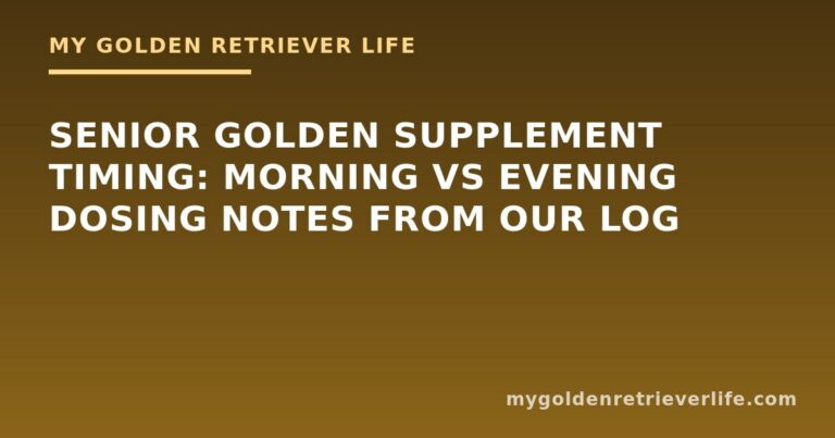 Senior Golden Supplement Timing: Morning vs Evening Dosing Notes From Our Log